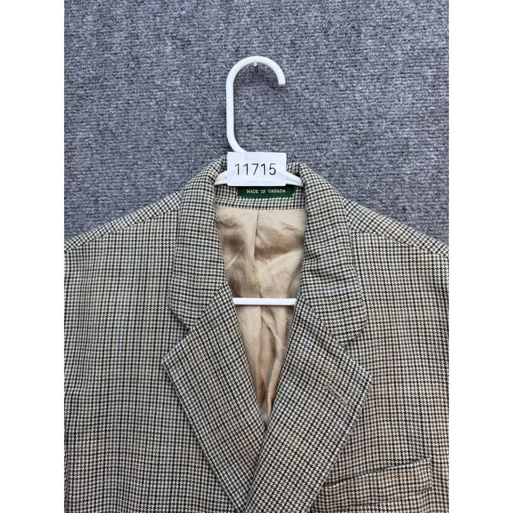 Lauren Ralph Lauren Men's M Houndstooth Sport Coat Blazer Made in Canada